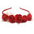 Maahal Women /Girls Rose Floral Flower Garland Crown Headband Hair Band Bridal Festival Clip Red