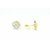 Women's Ear tops studs Earrings yellow Gold Plated round Zircon Stones