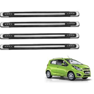 Buy Auto Addict Stainless Steel Plastic Car Bumper Guard Black Silver Pack of 4 Bumper Protector For Chevrolet Beat Online 549 from ShopClues
