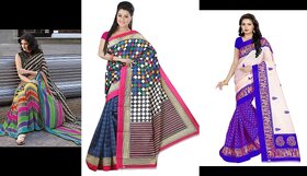 Sharda Creation Multicolour  Bhagalpuri silk saree  Combo saree