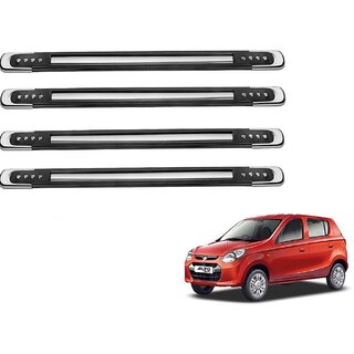 Buy Auto Addict Stainless Steel Plastic Car Bumper Guard Black Silver Pack of 4 Bumper Protector For Maruti Suzuki Alto 800 Online 557 from ShopClues