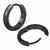 DY Earrings Men Women Hoop Huggie Stud Snap Earrings Unisex Jewelry (Black-1pair)