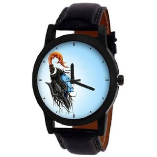104 Light Blue Fancy Dial Uniq Mahadev Watch Strap Black Watch - For Men Premium Quality watch