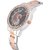 Mastrena Black Dial Flower Pattern Rose Gold Stainless Steel Women's Watch-MSG1012