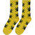 69th Avenue Men's Yellow Cotton Spandex Crew Length Leaf Printed Socks