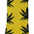 69th Avenue Men's Yellow Cotton Spandex Crew Length Leaf Printed Socks