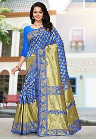 BLUE Tranditional Handloom Silk Saree