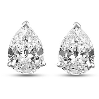 Buy Forever Brilliant Pear 7x5mm Moissanite Earrings Weighted 1 38ct From Charles And Colvard Made In Silver Online Get 5 Off