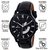 Gen-Z GENZ-SN-DD-0054 black dial black leather strap day and date watch for men