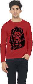 Red color Full sleeve tiger t  printed tshirt