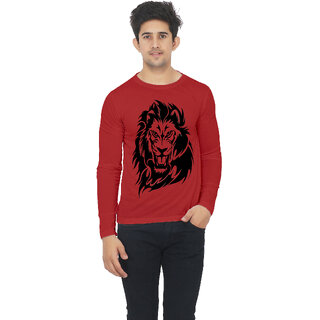 Red color Full sleeve tiger t  printed tshirt