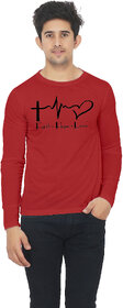 Red color Full sleeve love faith hope printed tshirt