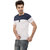 Ample White Half Sleeve Color Block Casual Men's T-Shirt