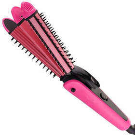 Stylopunk Sold High Qulity Perfect 3 in 1 Hair Curler and Hair Straightener Hair Straightener ( Pink )