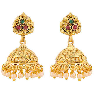 Voylla Golden Reprise Tiny Jhumka Earrings