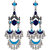 Voylla Oxidized Silver Shades of Blue Dangler Earrings