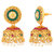 Voylla Golden Reprise Ethnic Jhumka Earrings