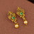 Voylla Golden Reprise Gems and Pearls Earrings