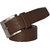 Sunshopping Mens Brown Formal Belt with Black Leatherite Wallet (Combo)