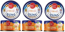 Golden Prize Tuna Chunk In Soyabean Oil 185 Gms Each - Pack of 3 Units