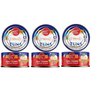 Golden Prize Tuna Chunk in Tomato Sauce 185Gms Each - Pack of 3 Units