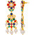 Voylla Pearl Drop Earrings with Colorful Stones