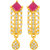 Voylla Yellow Gold Plated Studded WoMen's Earrings