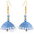 Voylla Handmade Paper Quilled Blue Jhumki Earrings