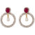 Voylla Gold Tone CZ Embellished Hoop Earrings Provided With Multicoloured Studs