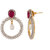 Voylla Gold Tone CZ Embellished Hoop Earrings Provided With Multicoloured Studs