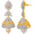 Voylla Yellow Gold Plated Zircon Embellished Jhumka Earrings