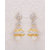 Voylla Yellow Gold Plated Zircon Embellished Jhumka Earrings