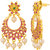 Voylla Pink CZ Studded Drop Earrings with Gold Plated