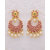 Voylla Pink CZ Studded Drop Earrings with Gold Plated