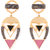 Voylla Pink-Black Stones Adorned Dangler Earrings