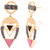 Voylla Pink-Black Stones Adorned Dangler Earrings