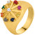Dare by Voylla Exquisite Yellow Gold Plated  Navratan Ring