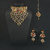 JewelMaze Red Austrian Stone Choker Necklace Set With Maang Tikka - 1113662