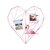 House of Quirk Metal Heart-Shaped Photo Grid Frame Wall Photos Grids Postcards Mesh Frame Home Bedroom Decoration - Whit