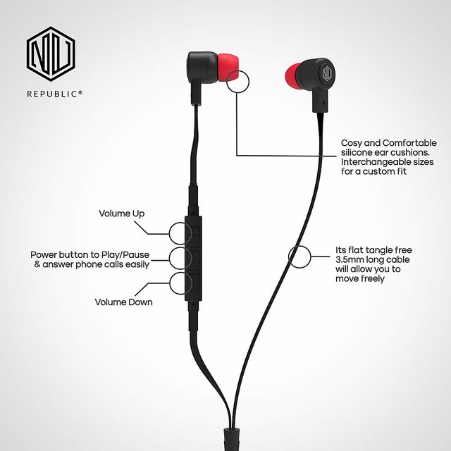 nu republic jaxx l wired earphones