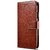 Premium Leather PU Wallet Flip Case Cover for vivo Y71 - BROWN