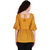 POPWINGS Casual Plain square neck Poly moss fabric Tussle Mustard women top