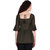 POPWINGS Casual Plain square neck Poly moss fabric Tussle Olive women top
