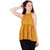 POPWINGS Casual  sleeveless Halter Neck Poly moss fabric Pearl Buttons Mustard women top