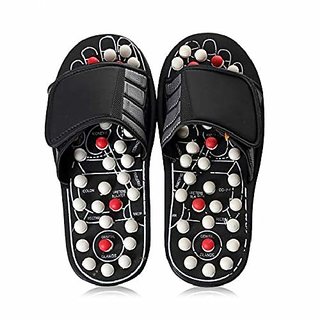 TAGORE Acupressure Spring Action Massage Slipper/Leg Foot Massager For Reflexology Therapy (Black)