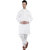 Indian Kurta Pajama Set for Men Pure Cotton White Summer Yoga Dress -M