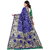 Indian Fashionista Womens Banarasi Silk Jacquard Saree with Blouse Piece LotusBlueGreenFree SizeBlueGreen