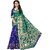 Indian Fashionista Womens Banarasi Silk Jacquard Saree with Blouse Piece LotusGreenBlueFree SizeGreenBlue