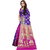Indian Fashionista Womens Banarasi Silk Jacquard Saree with Blouse Piece MangoBluePinkFree SizeBluePink