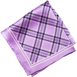 69th Avenue Purple Silk Plaids Pocket Square for Men
